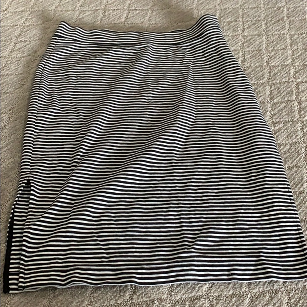 Gap striped side-zip cotton pencil skirt